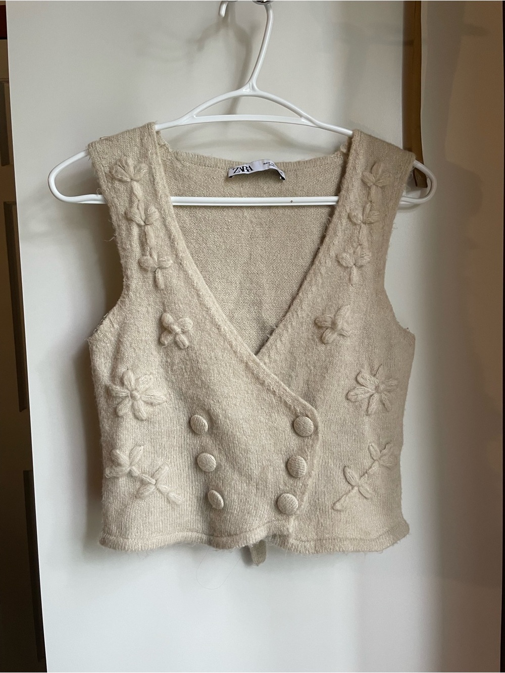 ZARA Floral Knit Vest
